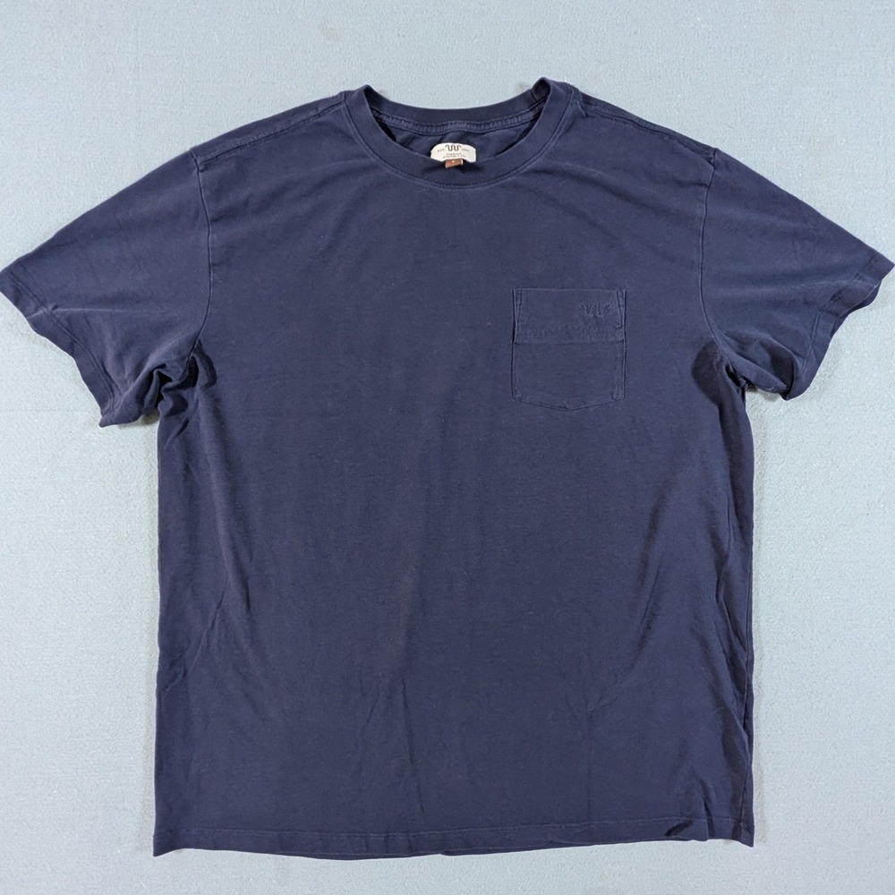 King Ranch Pocket T Shirt Mens Large Navy Blue Running W Logo Short Sleeve Tee